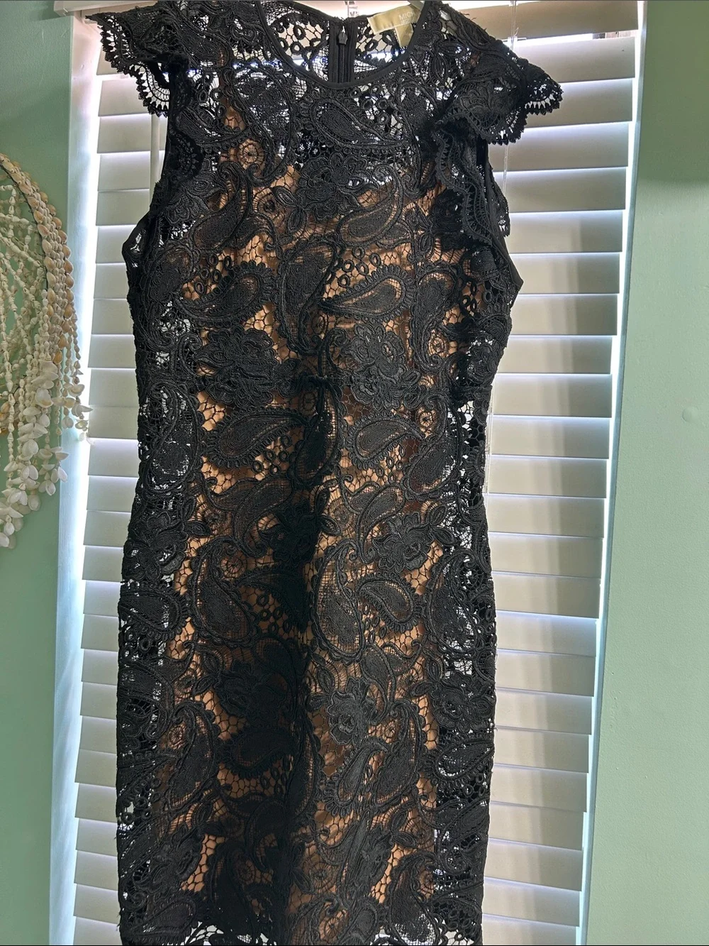Michael kors embroidered Lace paisley dress with nude slip. Wear any slip